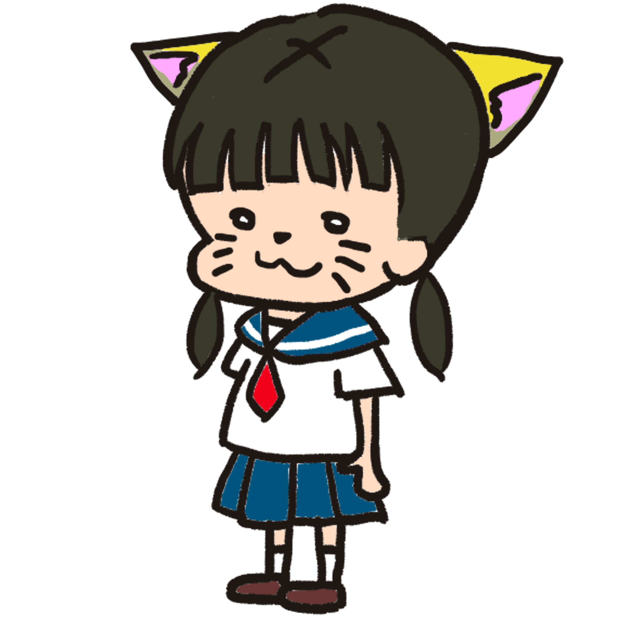 フリー素材 学生の女の子 猫 Hiyogorilla